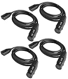Replaceable Headset Cable for Clear-Com 110(5ft), XLR Connector Microphone Headphone Cord for Clear-Com CC-300-X4 CC-110-X4 CC-220-X4 CC-400 Headsets, 4 Pin XLR Female Adapter Headphone Wire(4 Pack)