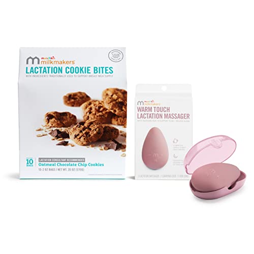 Image of Munchkin® Milkmakers® 10pk Lactation Cookie Bites, Oatmeal Chocolate Chip and Lactation Massager with Heat and Vibration