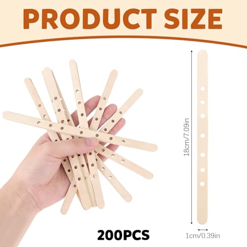 200 unidades de soporte de mechas de vela de madera con 7 orificios miniatura 2