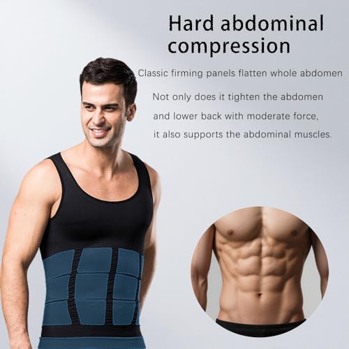 LARDROK Men Slimming Body Shaper Vest Gynecomastia Compression Shirts Tummy Control Shapewear Moobs Undershirt3