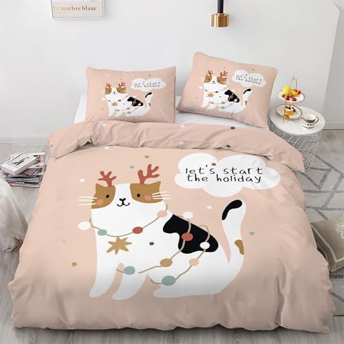Housse de couette 160x200 chat en microfibre douce et zippée - 4