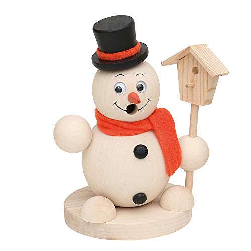 Precioso handgedrechselter Incienso Muñeco de nieve con cilindro y ojos móviles, aprox. 16 cm