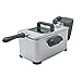HomeTronix Deep Fat Fryer, 3.5 Litre Deep Fryer Easy Clean, with Viewing Window, Stainless Steel, Temperature Control, Removable Oil Basket, Silver