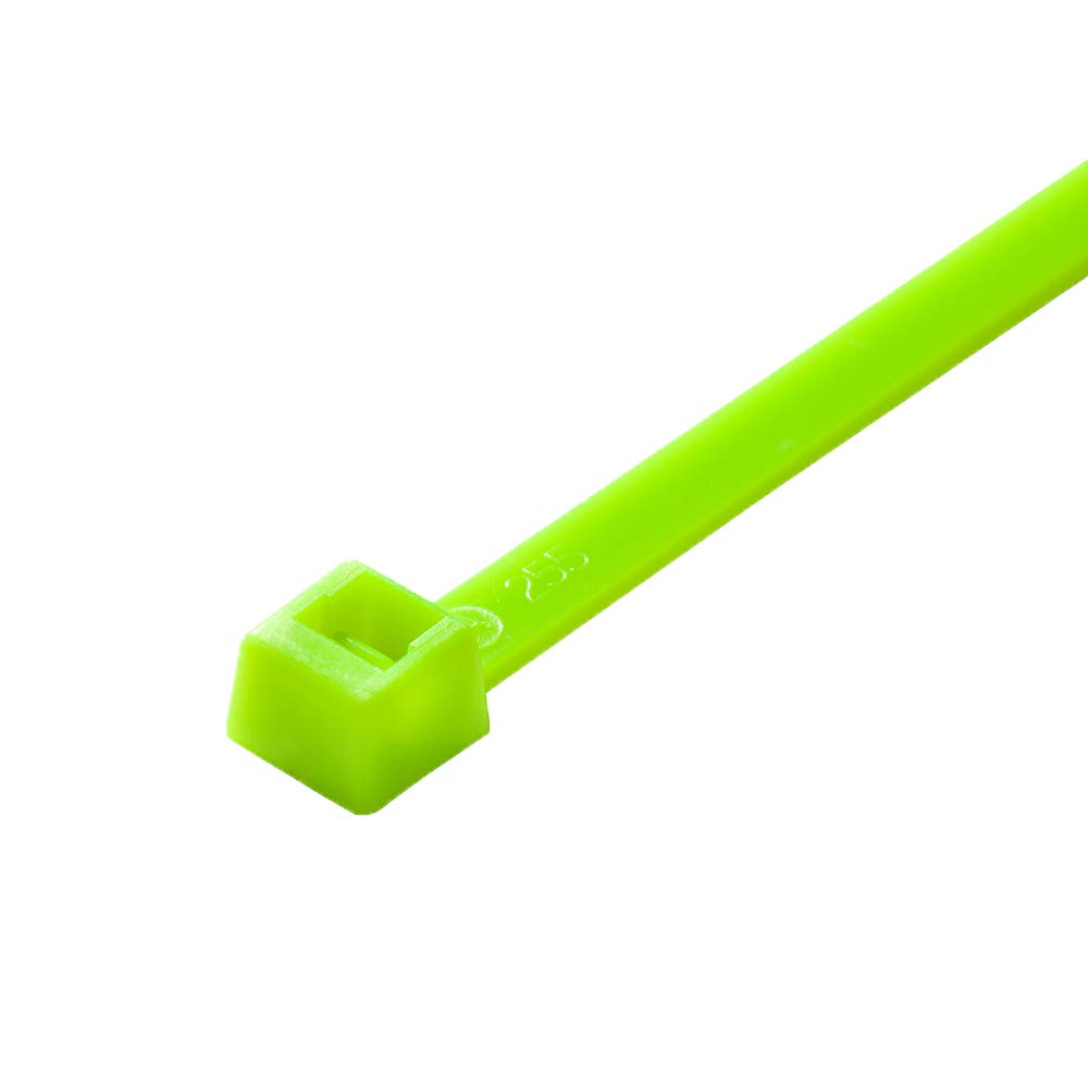 Ukcable-Ties Green Fluorescent Bright Cable Ties - 200Mm X 4.8Mm Strong Nylon Glossy Zip Ties