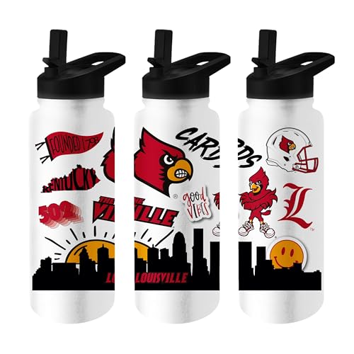Image of Logo Brands NCAA Native 34 oz Quencher Water Bottle - | Local Icons Design | Double-Wall Insulated| Leak-Proof Lid & Built-In Straw