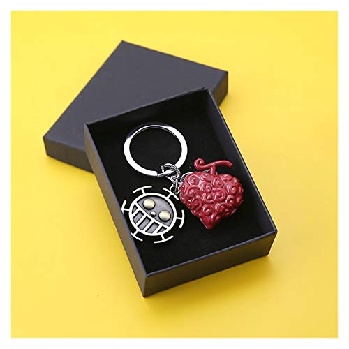 Djujiabh Schlüsselanhänger One Piece Keychain Teufelsfrucht Figur japanischer Strohhut Schädel Luffy Anhänger Schlüsselanhänger aus Metall Seleton Tasche Tränke Geschenk (Color : Keychain1 Box)