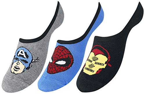 Vans Girls Marvel Avengers Heads Canoodle Socks, 3 Pack, Shoe Size 1-6