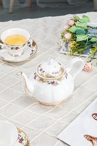 Jingdekiln US-TEA POT-01 China Antique Ceramic Tea Pot, English Vintage Decorative Porcelain Teapot thumb #2
