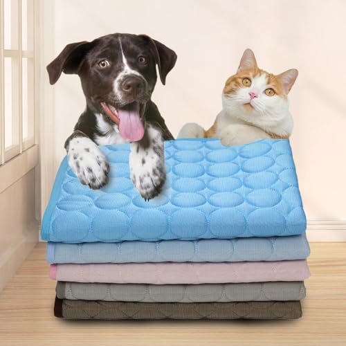 Toerjii Kühlmatte für Den Sommer,Kühlmatte Hund, Hundekühlmatte für Hund & Katze Selbstkühlende Matte für Haustiere Summer Pet Ice Pad Abrieb- und Bissfest Natürliche Kühlung (Grau, M)