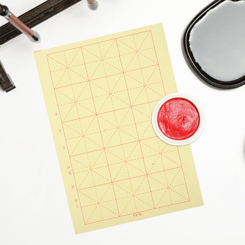 Papel amarillo chino de cuadrículas para practicar caligrafía cómodamente en la escuela 6