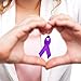 WANDIC 100 Pcs Purple Ribbon Satin Awareness Pins for Domestic Violence, Lupus, Alzheimers, Pancreatic Cancer - Purple Brooch, 7.5cm