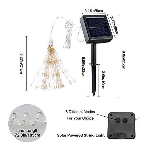 Crayfomo 200 Led Solar Starburst Light, Outdoor Chandelier Lights, 2 Pack Garden String Lights, 8 Modes Hanging Decorative Christmas Lights For Garden Patio Yard Path #TOP3