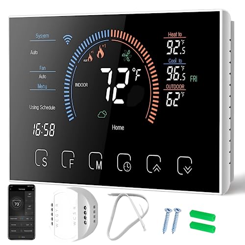 Smart WiFi Heat Pump Thermostat 24VAC Programmable Temperature