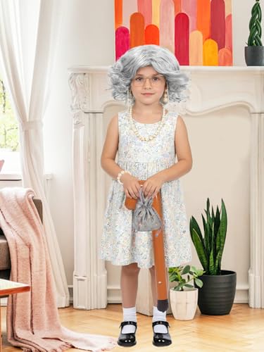 Disfraz Completo de Abuela 9 Piezas para Niñas miniatura 7
