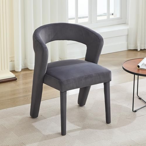 Sillón Moderno de Forma única, Sillon Relax Diseño Ergonómico, Butaca Orejera Marco de Madera Maciza, Sillon para Salón Dormitorio Comodos, Carga hasta 330 Libras, 59 x 60 x 79 cm, Gris