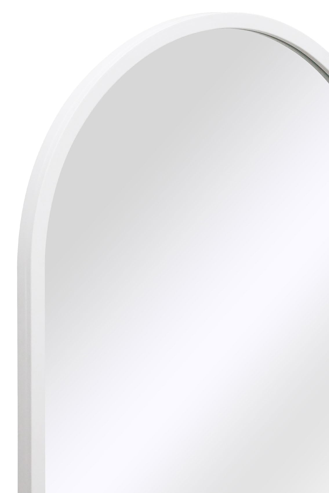 MirrorOutlet The Arcus - Specchio da parete ad arco moderno con cornice in metallo bianco, 120 x 60 cm, cornice larga 2 cm e profondità 3 cm.