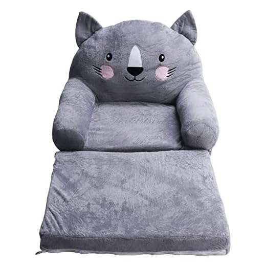 Weikeya Silla Infantil, Estilo Cartoon Colores Vivos Sofá Infantil Respaldo Estable Multiusos Asa Ancha para Lectura (2 Niveles)