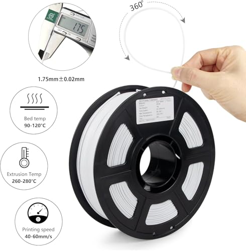 Image of 3D Printer ASA Filament Bundle Black, Neatly Wound 3D Printing Filament 4kg (2.2lbs),ASA Filament 1.75mm Dimension Accuracy + /- 0.02mm, 3D Printer Filament ASA Black