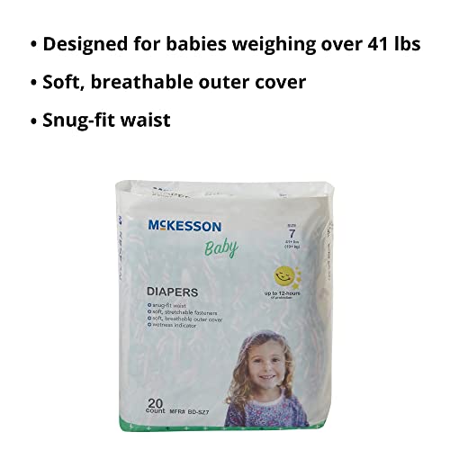 Mckesson Baby Diapers, Size 7 (Over 35 Lbs), 20 Count, 4 Packs, 80 Total #TOP2