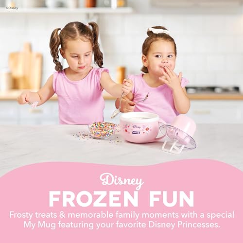 Image of Disney | Dash Princess My Mug Ice Cream Maker - Electric Countertop Soft Serve Ice Cream Machine, Single Serve Half-Pint Princess Mug with Ingredient Chute & Recipe Guide