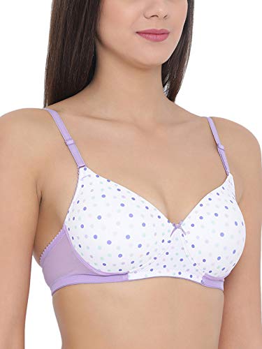 Image of Clovia Women's Padded Non-Wired Polka Print T-Shirt Bra