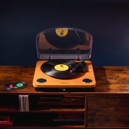 Roxel VRP-60 Tourne-disque vinyle avec haut-parleurs intégrés, BT IN/OUT, trois vitesses de lecture, sortie USB pour conversion finition bois naturel - Les Beatles, Paul McCartney, John Lennon, RIngo Starr, George Harrison Roxel VRP-60 Tourne-disque vinyle avec haut-parleurs intégrés, BT IN/OUT, trois vitesses de lecture, sortie USB pour conversion finition bois naturel – Image 6