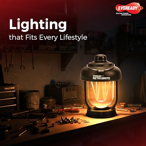 Image of Eveready Retrobrite HL85, Rechargeable Emergency 5W LED Lantern, 4 Lighting Modes, Lightweight & Travel-Friendly, Type-C Charging, Waterproof, 6 Months Warranty, Overcharge & Deep Discharge Protection