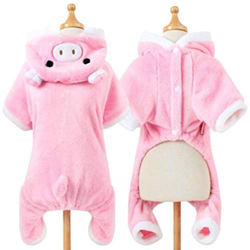 Disfraz de perro Hemobllo con diseño de cerdito rosa, talla S miniatura 6