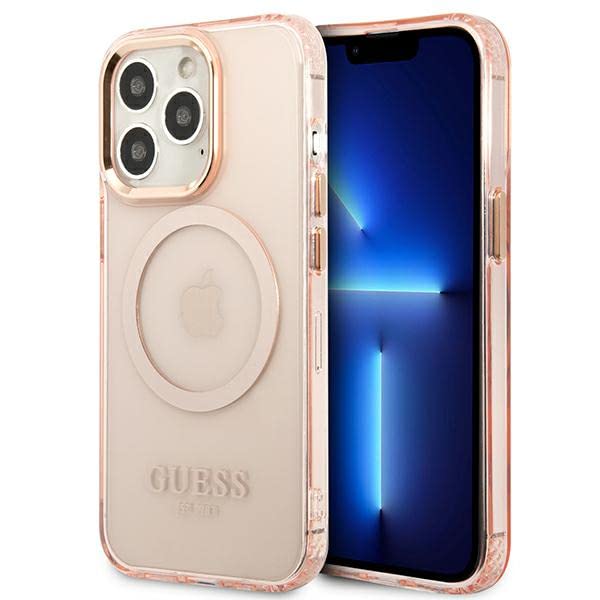 Guess GUHMP13LHTCMP Coque rigide pour iPhone 13 Pro / 13 6,1" Rose/rose