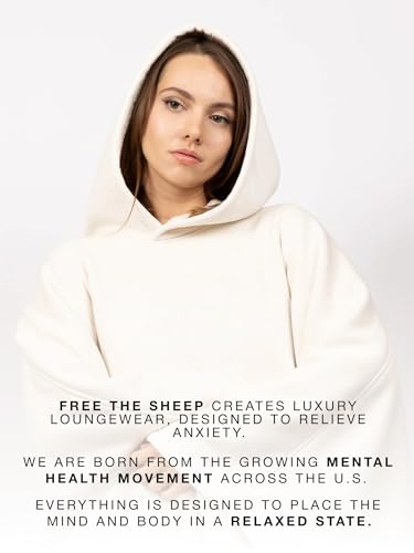 Image of FREE THE SHEEP Eden Hoodie - Oversized Weighted Hoodie Cloak with Ultra-Soft Faux Fur Liner