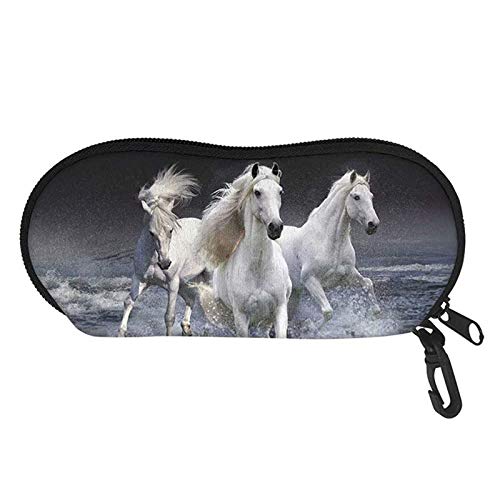 SEANATIVE Brillenetui, ultraleicht, für Damen, Herren, Jungen, Mädchen Gr. One size, Weißes Pferd Cover