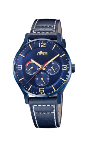 Montre Lotus Homme 18833/1 bracelet en cuir bleu et boîtier en acier inoxydable