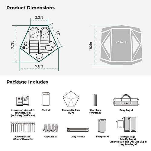 Carpa Space Acacia para camping, resistente y ligera miniatura 3