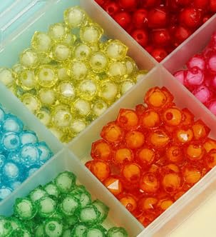 JAUNTY 360 Pcs 8mm Acrylic Crystal Transparent Color Beads DIY Kit for Jewelry Making, Beading, Embroidery & Art and Craft Projects 1