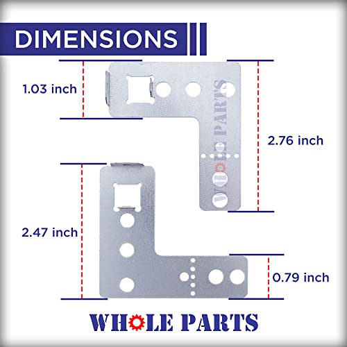 Whole Parts Dishwasher Mounting Bracket Set (Black) Part 00170664 Replacement & Compatible