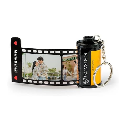 Transparent Gift Llavero Carrete de Fotos Personalizado con 10 Fotos y Frase. Regalo Personalizado para Hombre, Mujer. Regalos de Cumpleaños Pareja, Amiga, Amigo Llaveros Originales con fotos