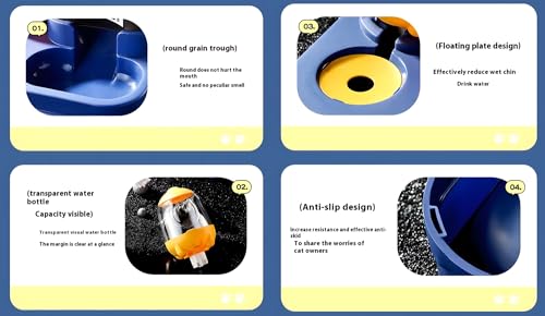 Image of 24x7 eMall 2 in 1 Automatic Water and Food Feeder Dispenser for Small Medium Big Dog Pets Puppy Kittens, Gravity Design Pet Auto Feeder Cat Food Dispenser and Auto Dog Water Dispenser 1 L Space Blue