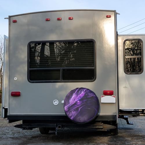 Image of Delerain Spare Tire Cover Purple Dragon Wheel Covers Waterproof Dust-Proof UV Sun Universal Fit for Trailer RV SUV Truck and Many Vehicle (17 Inch for Diameter 31 inch-33 inch)