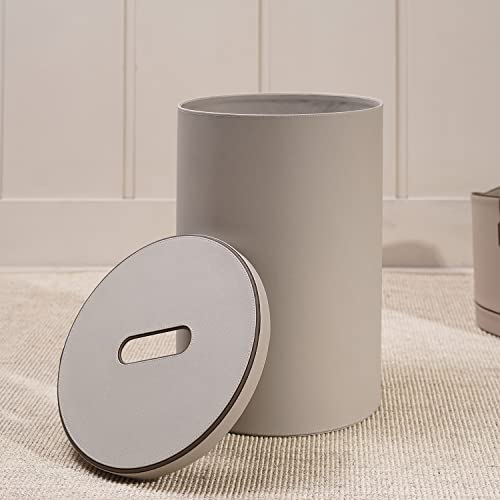 Image of Pure Home and Living Beige Faux Leather Laundry Bin