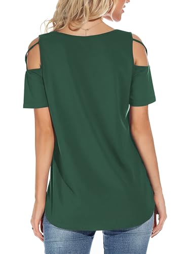 Image of Jar of Love Women's Summer Tops Short Sleeve Cold Shoulder Tops T-Shirts for Women Spring Summer Tops Loose Fit Tunic 2026