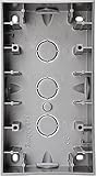 passend für Kopp HK07-2-Fach Aufputz-Gehäuse für Unterputzschalterprogramme, Farbe: Stahl, 5er Pack, 374847001