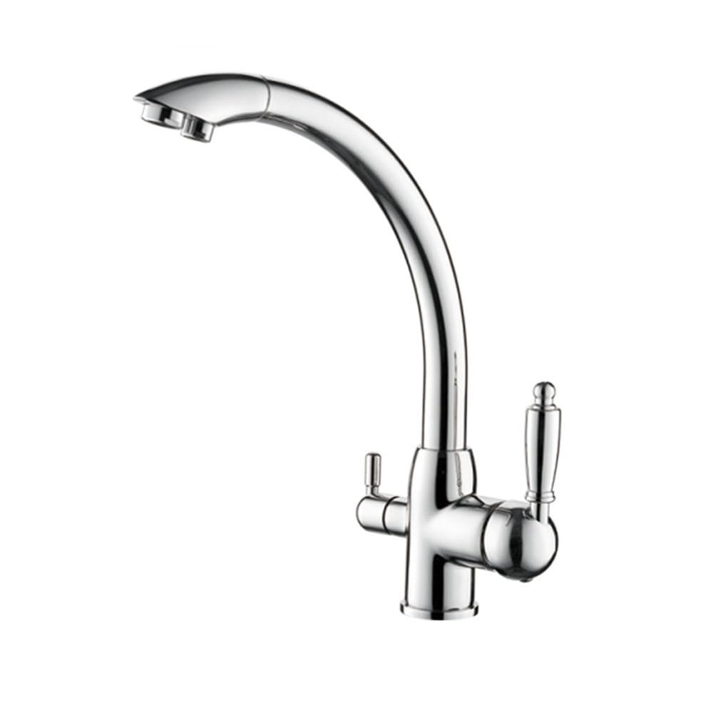 MXXQRHF Kitchen Faucets Swivel Drinking Rotation with Water Purification Features Double Handle Tri Flow 3 Way,L4455,3