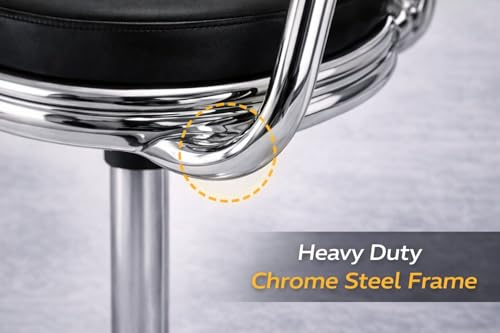 Image of Modern Magam Bar Stool with 360 Swivel | Height Adjustable Bar Chair | Counter Stool & High Chairs | Comfortable for Home, Office, Restaurant Bar, Cafe & Cash Counter - (Black)