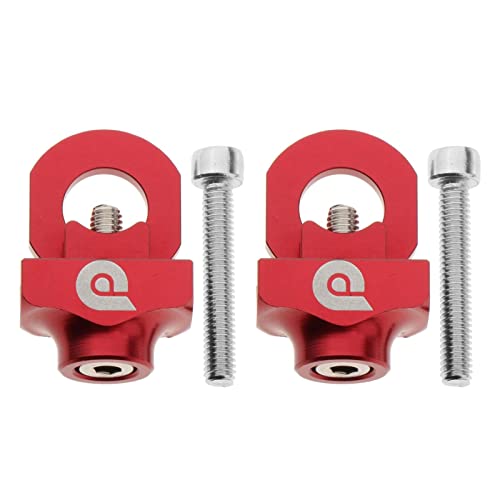 Lljsszr Sleek Chain Tensioner for Folding BMX - Matte Finish, 2X Red, 10mm