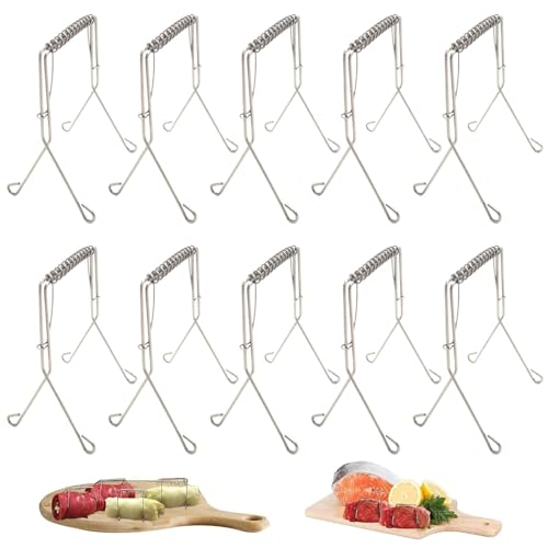 Lot de 10 pinces à rouleau en acier inoxydable réutilisables avec pinceau en silicone pour une fabrication rapide et facile