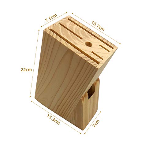 Hooshion Wooden Knife Block Countertop Knife Holder Knife Organizer With Scissors-Slot For Kitchen #TOP3