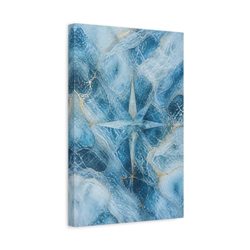 Tableau boussole rose bleu et or 30x45cm décoration salon moderne