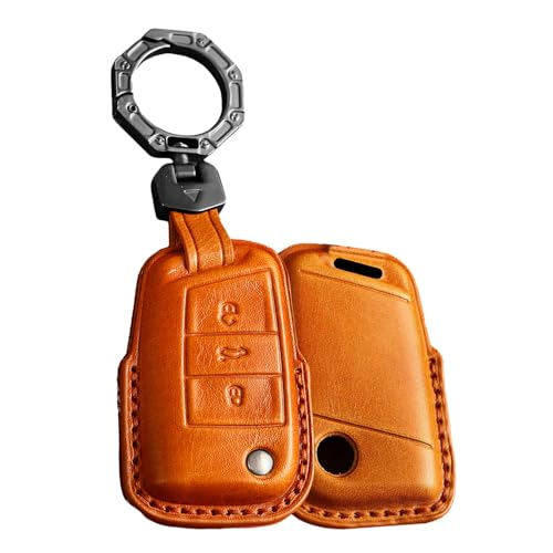 Étui de protection en cuir pour clé VW Golf 7 Polo protection anti-choc clé 3 boutons