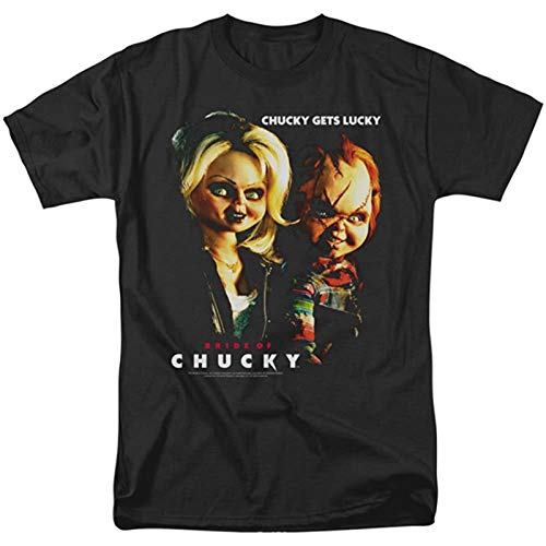 HEIMAO Men's Bride of Chucky Chucky Gets Lucky T Shirt Black