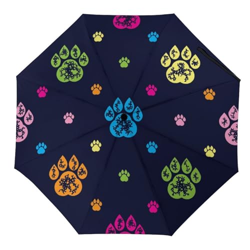 Parapluie pliant panda résistant et automatique pour valise et sac à main